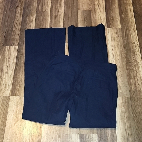 Loft Ann Taylor KATE Navy wide leg Sailor Pants Size 4 Inseam 32' - Picture 4 of 7